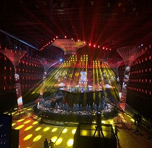 中國藍 燈光，LED大屏效果！